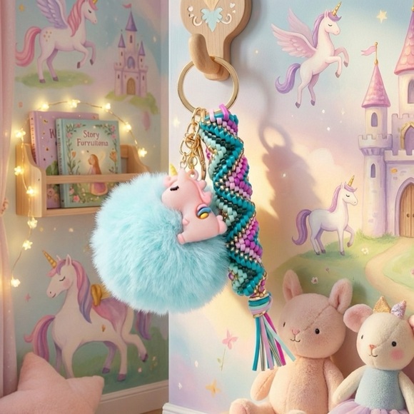 Pastel Unicorn Keychain - Picture 2 of 2